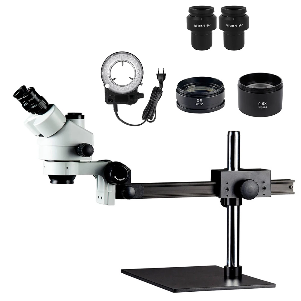 

Zoom Trinocular Stereo Microscope 3.5X-270X Precision Frosted Glass Lens Electronic Component Jewelry Identification Microscope