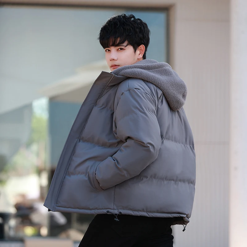 New Korean Winter Fashion Versatile Youth Thickened Cotton Dress Men'S Trend Loose Relaxed Warm And Cold Resistant Hooded Coat