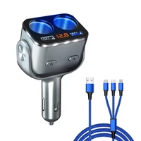 12v car cigarette lighter socket splitter plug dual usb charger adapter qc3 0 voltage detection for phone mp3 dvr accessories
