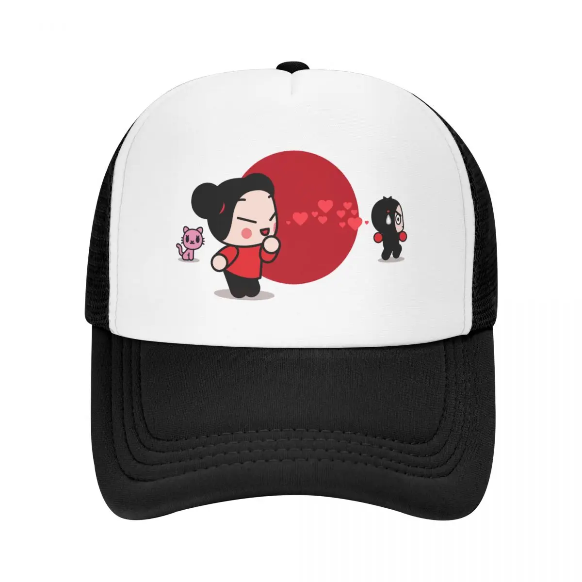 

Кепка-тракер в стиле панк унисекс с мультяшным рисунком Anima Pucca для взрослых регулируемая бейсболка для мужчин и женщин для улицы