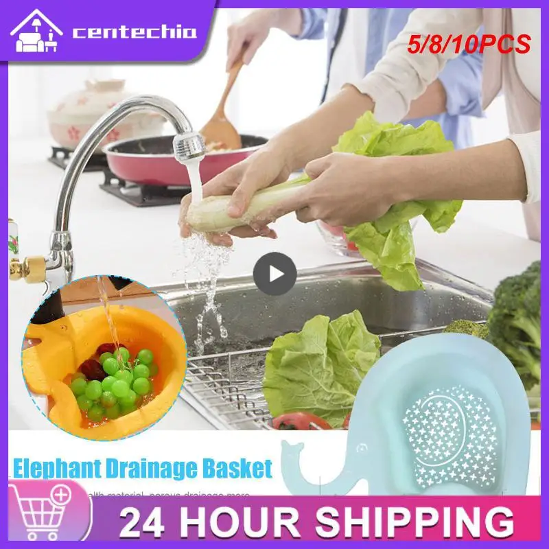 

5/8/10PCS Fruit And Vegetable Basket Sink Drain Basket Plastic Dish Drainer Hanging Kitchen Dish Drainer Sink Strainer