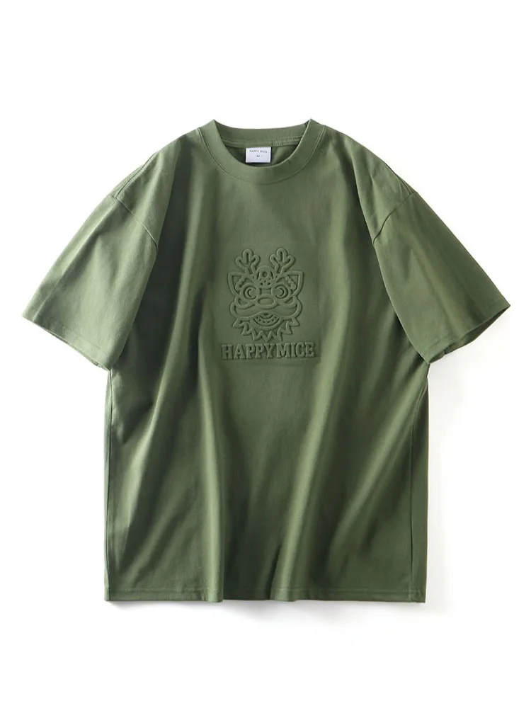 Трехмерная мужская хлопковая футболка Emed с короткими рукавами новинка 2024 модная