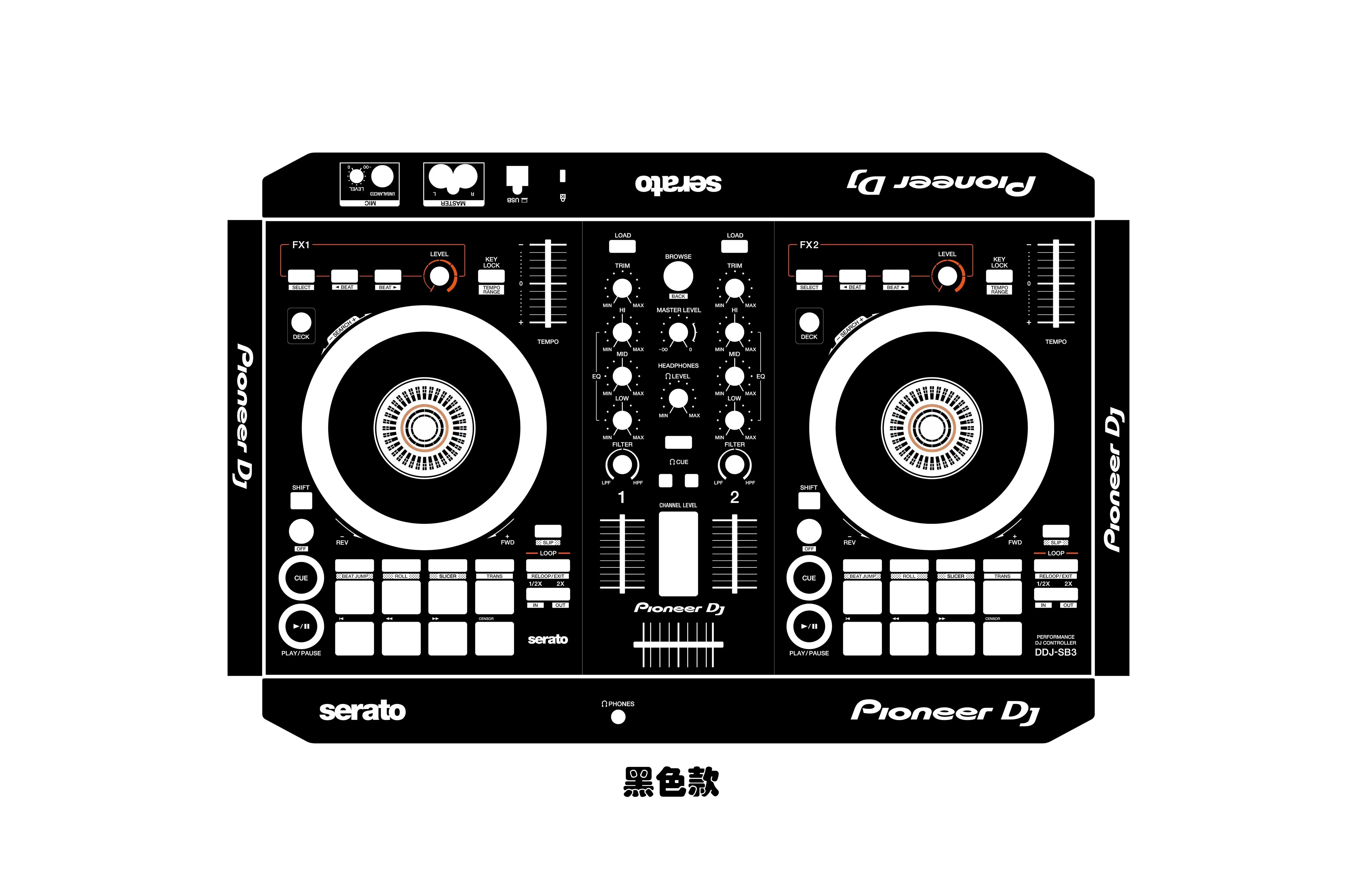Самоклеящаяся пленка для панели контроллера Pioneer DDJ-SB3. Personality