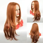 Amir парик длинные прямые парики с челкой синтетический оранжевый цвет женский парик 24 дюйма боковая часть парик для женщин
