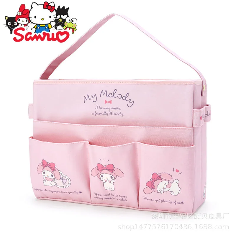 

Sanrio Kuromi Hello Kitty Melody Cinnamoroll Pochacco Japanese Cartoon Folding College Desktop Organizer Storage Bag 33x11x24CM