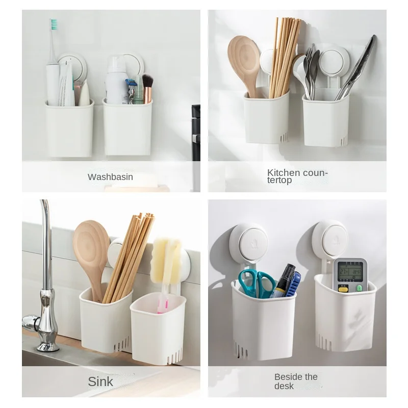 

Suction Cup Wall Mounted Bathroom Toothbrush Holder Drill-Free Shower Toothbrush Holder Waterproof Hanging Toothbrush Holder