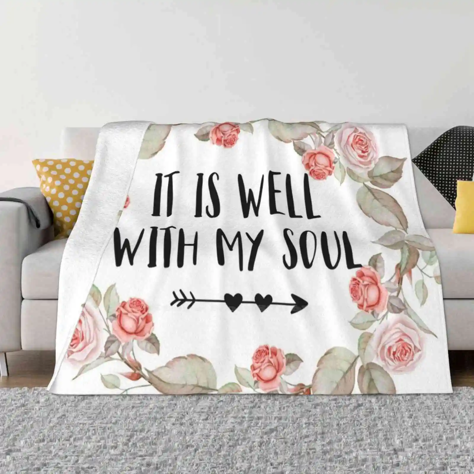 

It Is Well With My Soul-Christian Quote Blanket Soft Warm Travel Portable Blanket It Is Well With My Soul Christian Quote