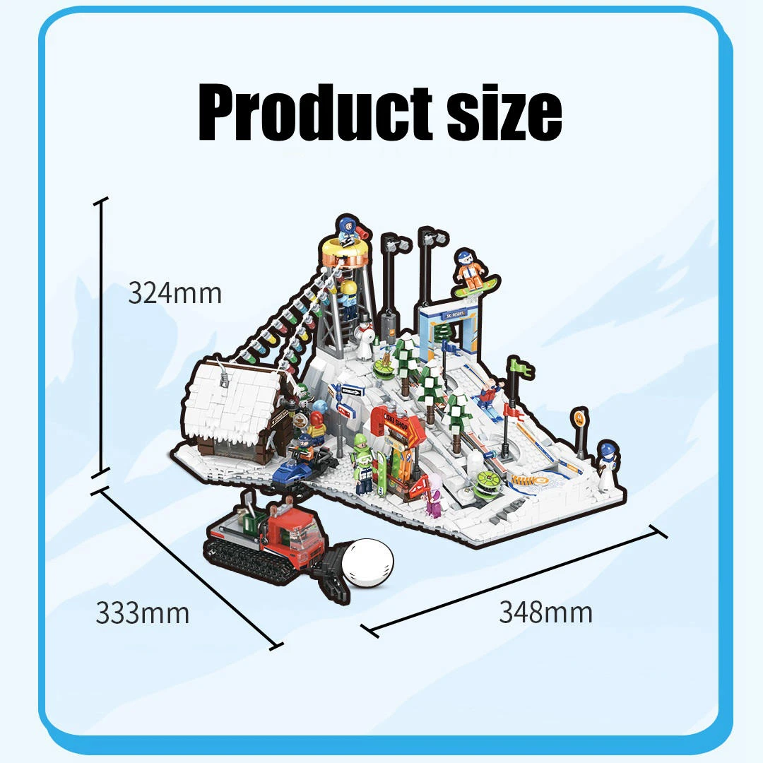 Снежный мир спорт лыжный курорт модель города улица вид магазин Электрический