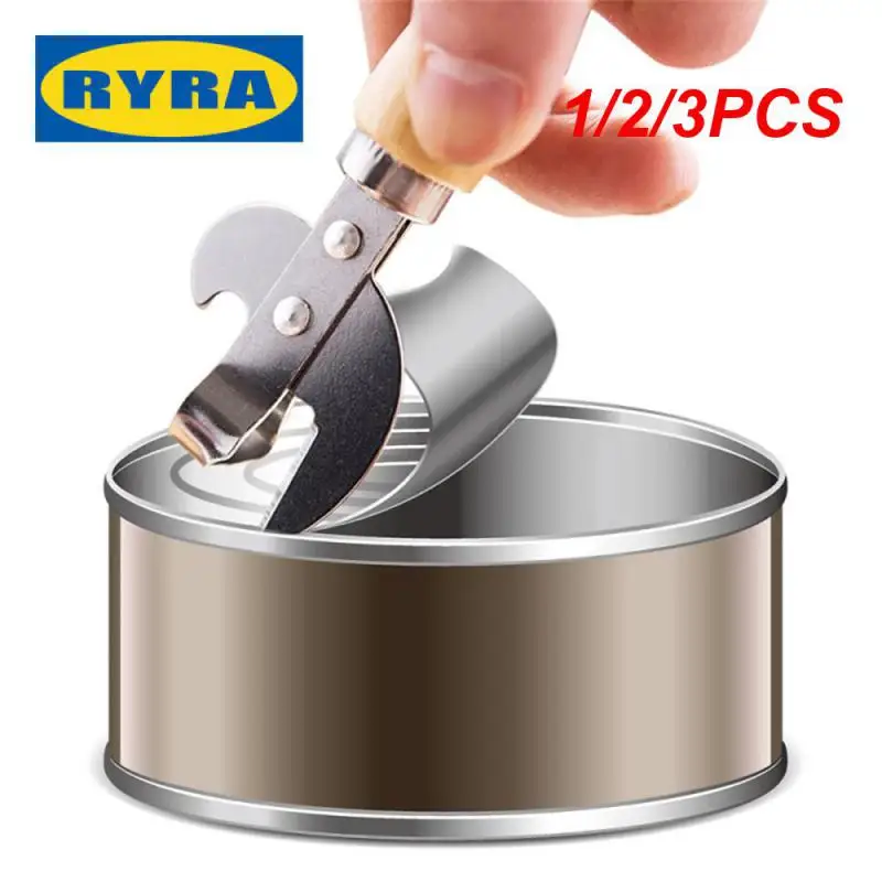 

1/2/3PCS Wooden Handle Bottle Opener For Jars Canisters Can Opener Manual Lid Remover Utensil Multifunctional Gadgets Kitchen