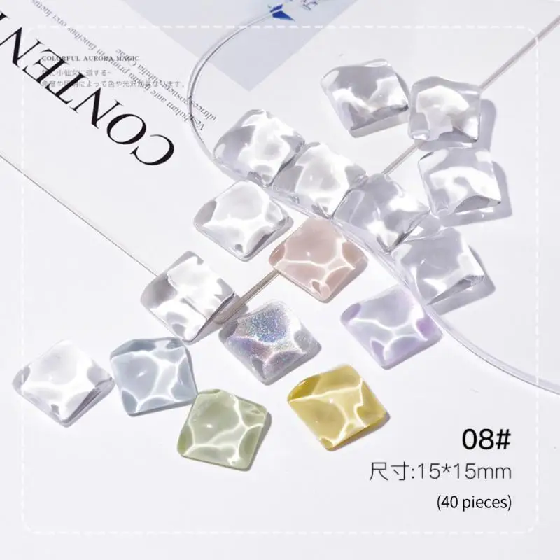 

40pcs/bag Water Ripple Transparent Glass Nail Art Display Designs Color Board Tips Card Manicure Tools UV Gel Nail Showing Tool