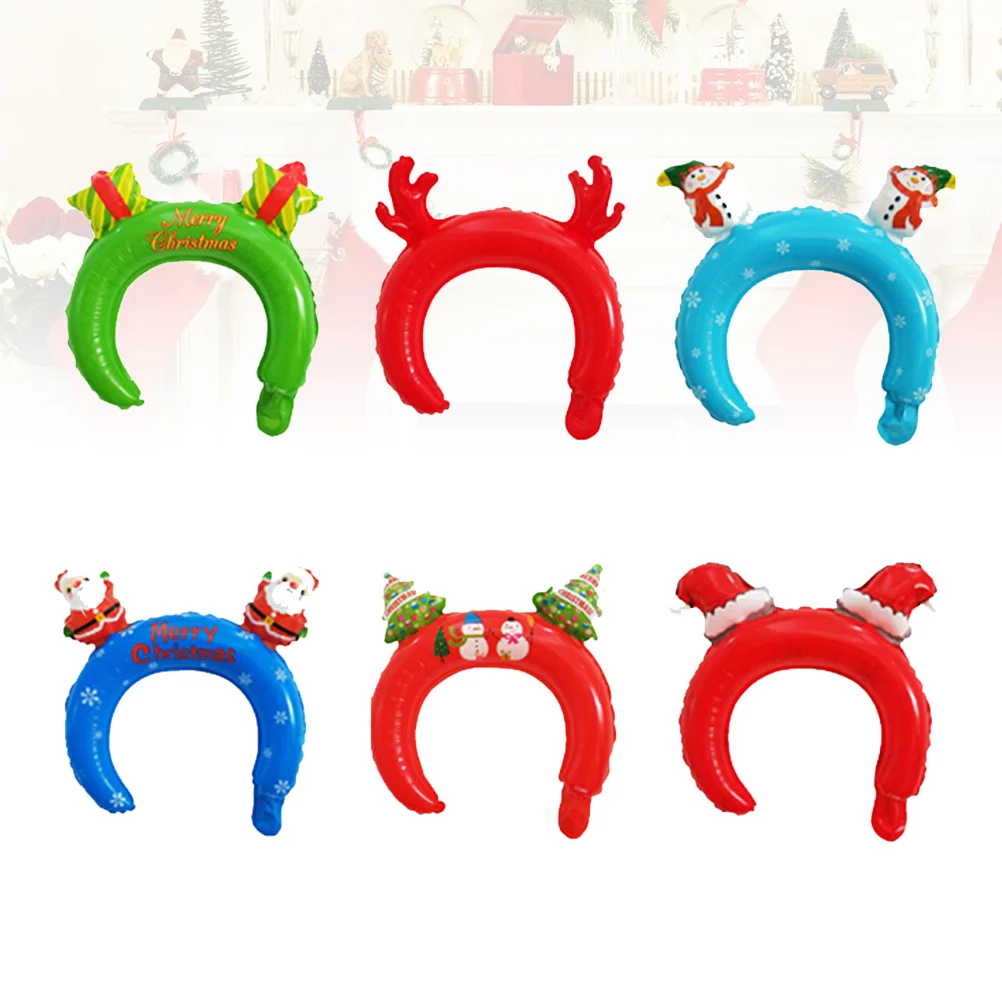 

Christmas Headband Inflatable Party Balloon Headbands Head Props Holiday Balloons Animal Bopper Festival Costume Favors New Year