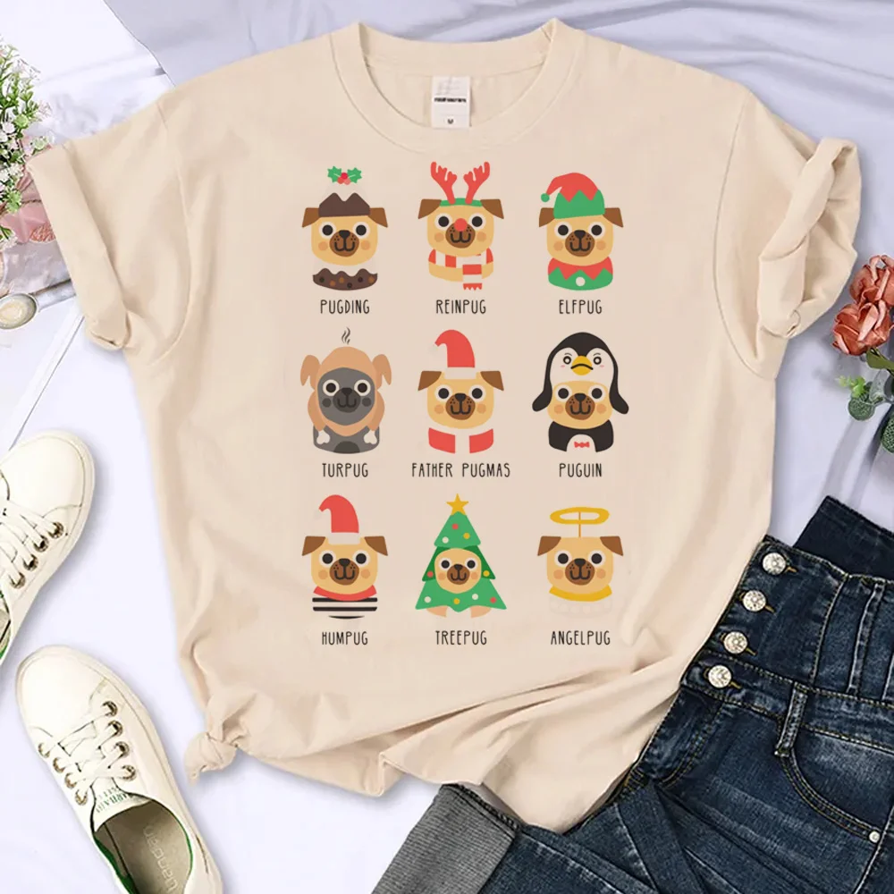 

pug top women comic funny designer t-shirts girl graphic 2000s Japanese clothes