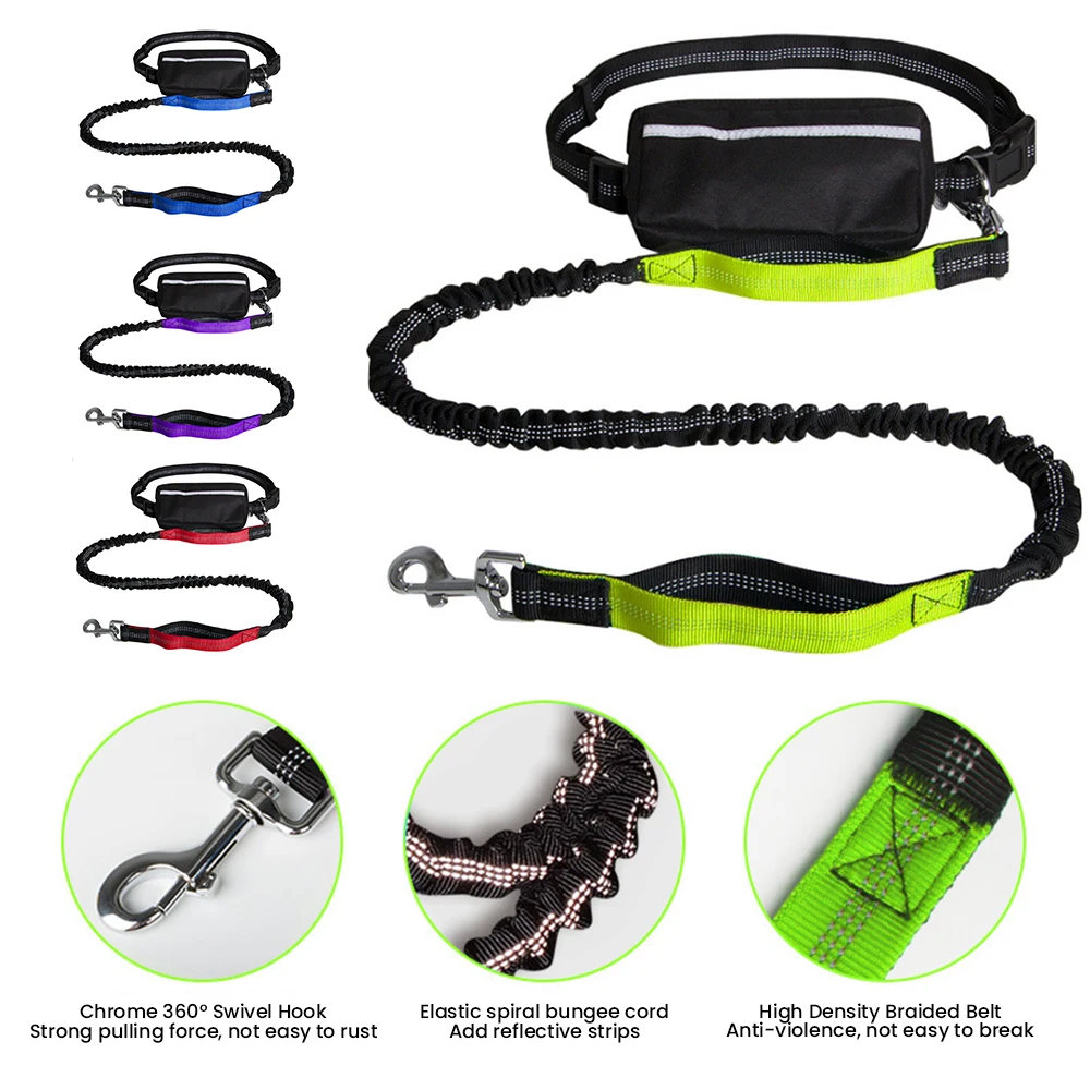 

Поводок для собак на молнии, водонепроницаемая Регулируемая бананка для прогулок и бега, удобное хранение TS1