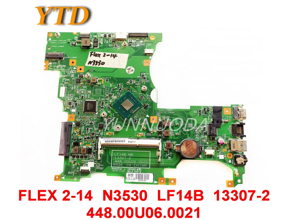 

Оригинальная материнская плата для ноутбука Lenovo FLEX 2-14 FLEX 2-14 N3530 LF14B 13307-2 448.00U06.0021 протестирована хорошая бесплатная доставка