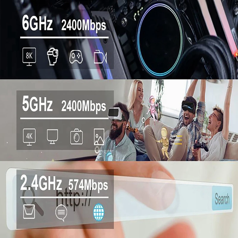 Беспроводная сетевая карта Wi-Fi 6E AX210 Bluetooth 5 3 M.2 5374 Мбит/с 2 4 ГГц 6 802.11Ax адаптер для