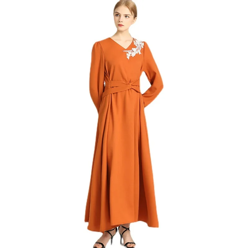 Женское длинное платье Abaya Дубай платье-макси в турецком мусульманском арабском