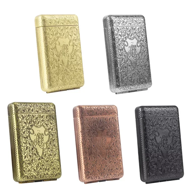 

Cigarette Case Box Container Luxury Vintage Carved Cigarettes Tobacco Case Box Holder Pocket Storage Case Box Gifts