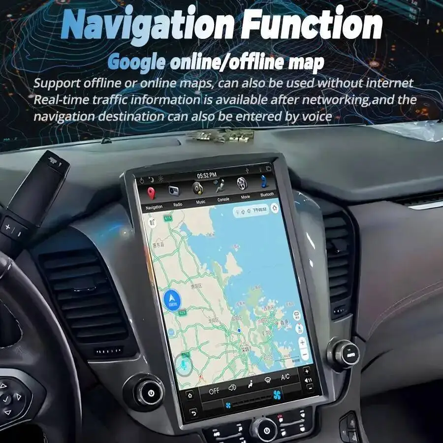 Фото 14,5-дюймовая автомагнитола Android 15 для Chevrolet Suburban 2014-2020 с CarPlay, GPS-навигацией, Wi-Fi, сенсорным экраном и мультимедийной стереосистемой №3