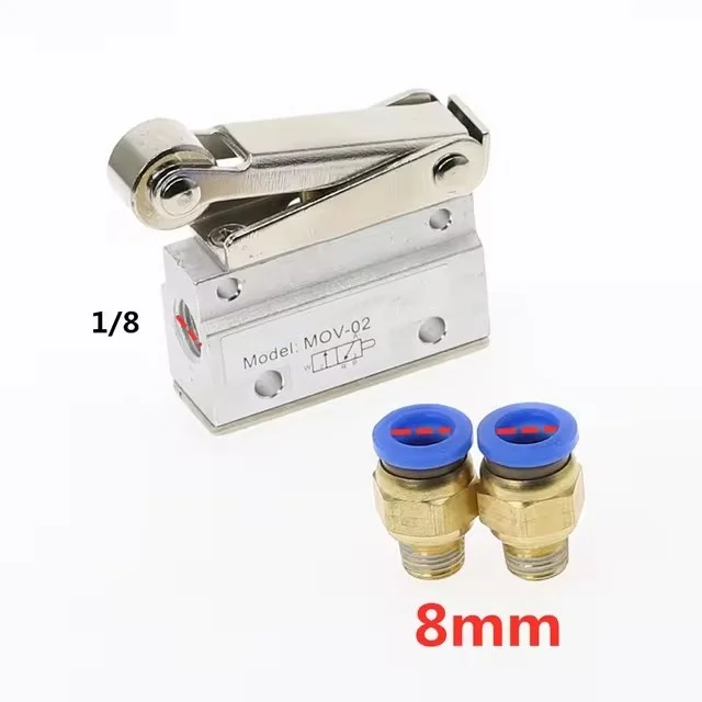 

MOV-02 PT 1/8 "внутренняя резьба, 3-позиционный 2-ходовой пневматический механический клапан MOV-321, реверсивный клапан, роликовые ручные клапаны