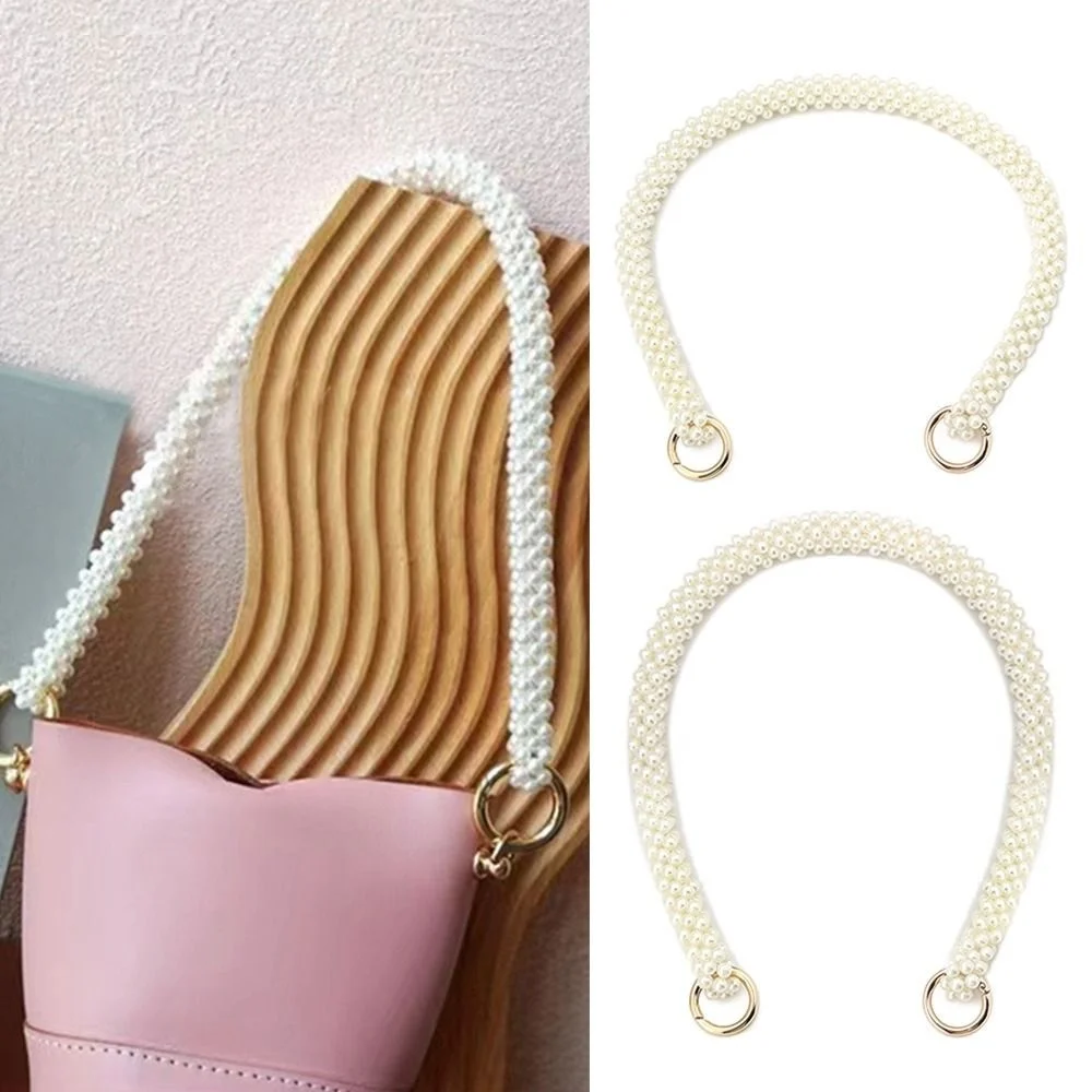 

High Quality Pearl Bag Strap Replacement Purse Belts Handbag Gold Clasp Bead Metal Shoulder Bag Chain DIY Purse Bags Accessories