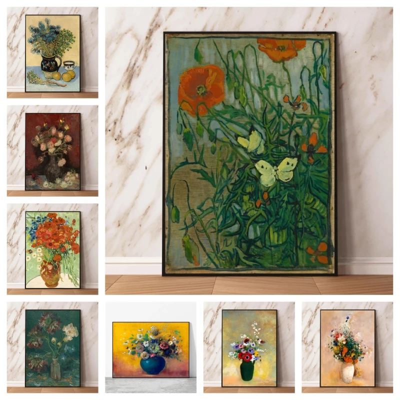 

Canvas Posters Asters and Gladioli Hanging Prints And Prints Birthday Gifts Wall Art Kid Action Figures Decorative