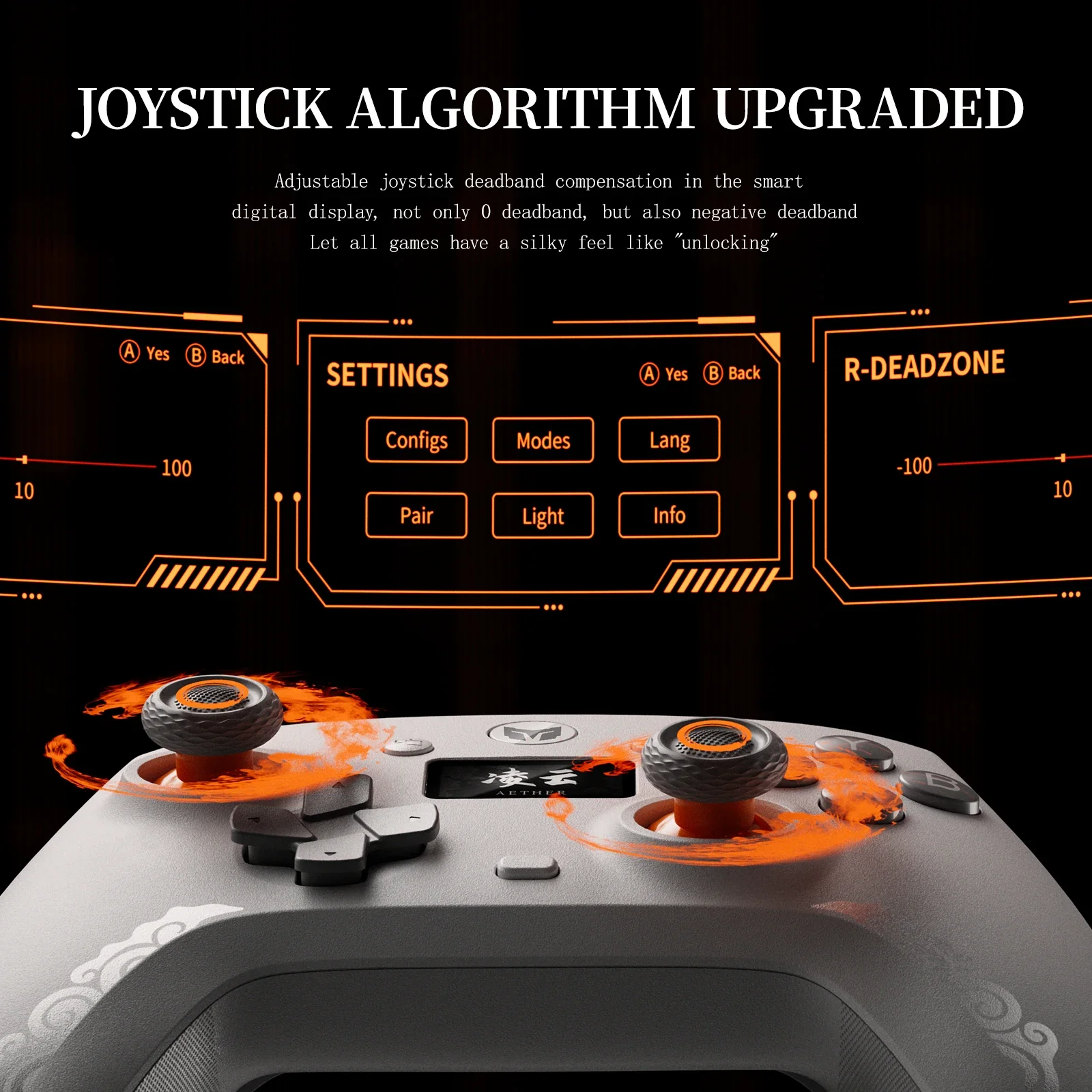 Фото Беспроводной игровой контроллер BIGBIGWON New Aether C6 с частотой 1000 Гц, двойными датчиками Холла и интеллектуальным экраном управления для ПК-геймеров №5