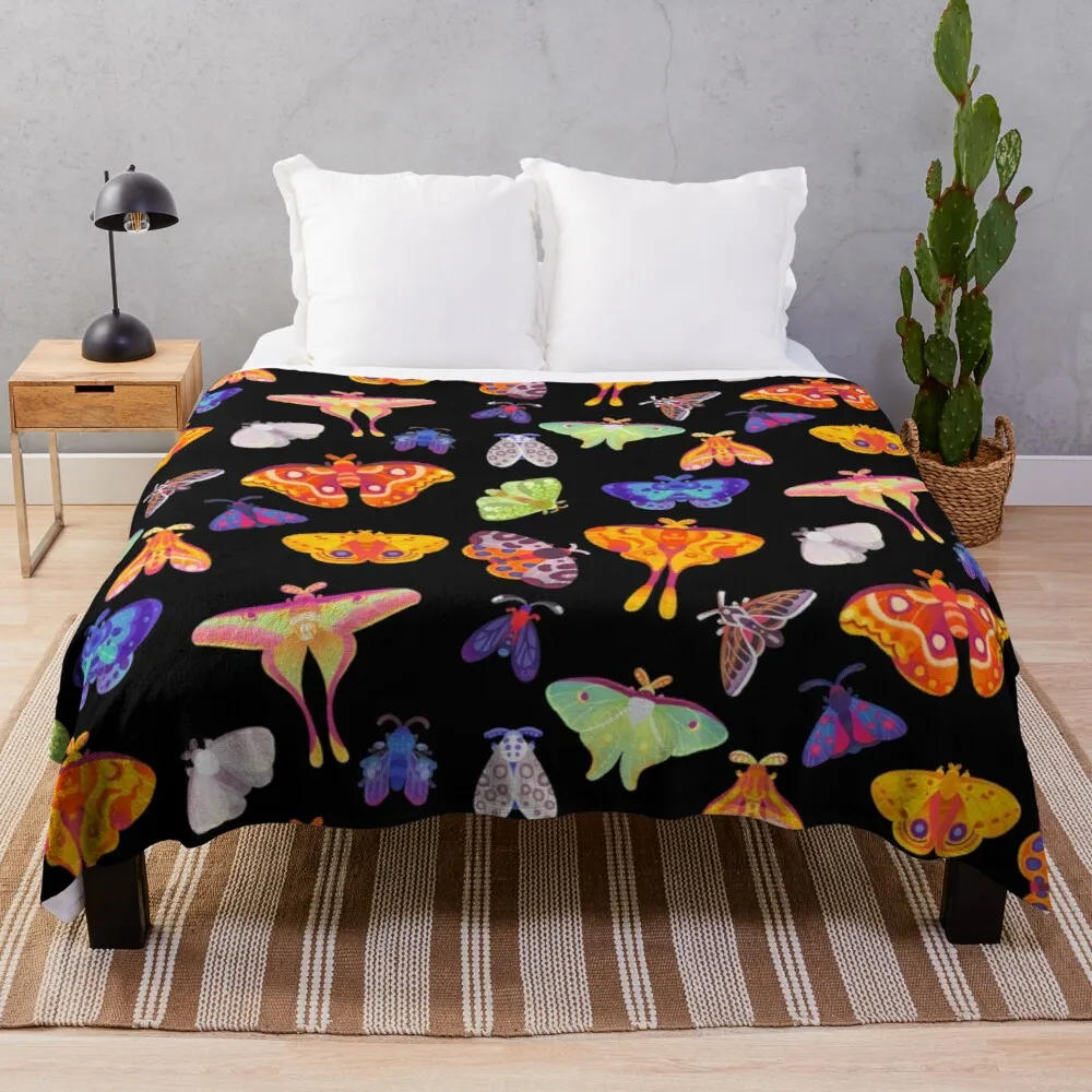 

Moth Halloween Asian Bedding Fur Luxury Plain Cover Cute Throw Blankets