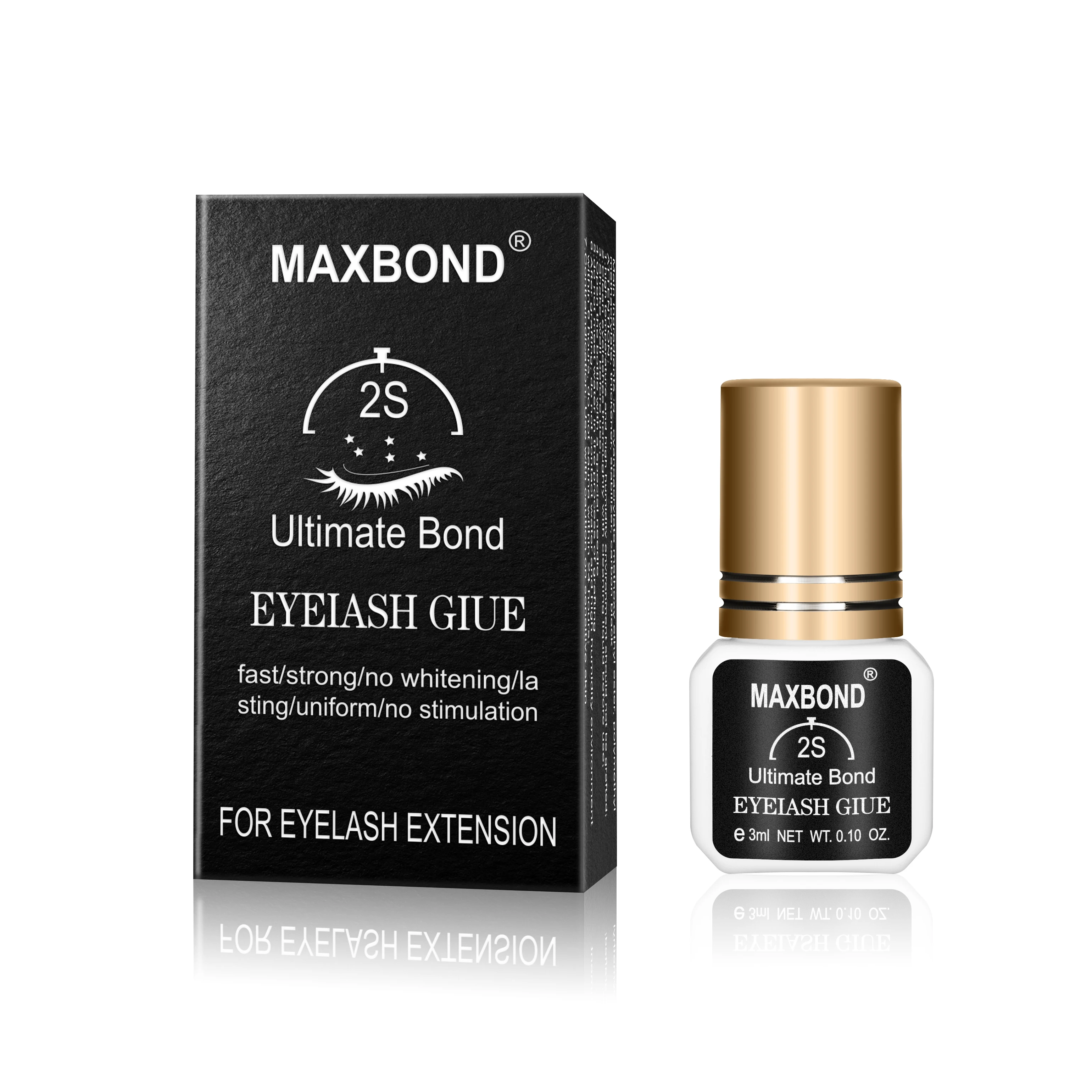 

Maxbond Eyelash Glue Fast Dry 2 Seconds For Eyelash Extension Last 8 Weeks 3 ml MakeUp Glue False Eyelashes For Beginner&Skilled