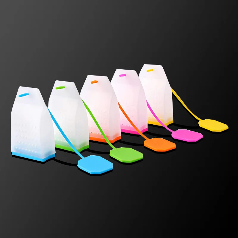 

Colorful Jelly Silicone Tea Bag Safe Eco-Friendly Non-toxic Reusable Tea-leaves Infuser Filter Herbal Spice Strainer Tool