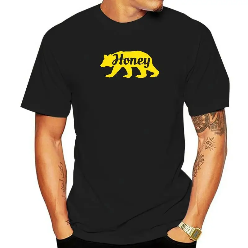 

Honey Bear T-Shirt Funny Silhouette Tee Men Retro Leisure Tops & Tees Cotton Tshirts Europe Happy New Year