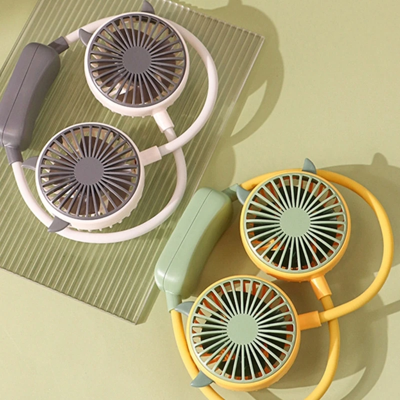 

Портативный мини-вентилятор на шею, USB-зарядка, 2 скорости, для занятий спортом на открытом воздухе, путешествий