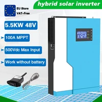 5500w 48vdc 230vac off grid pure sine wave inverter with 100a 500vdc mppt solar charger controller pv 6000w work without battery