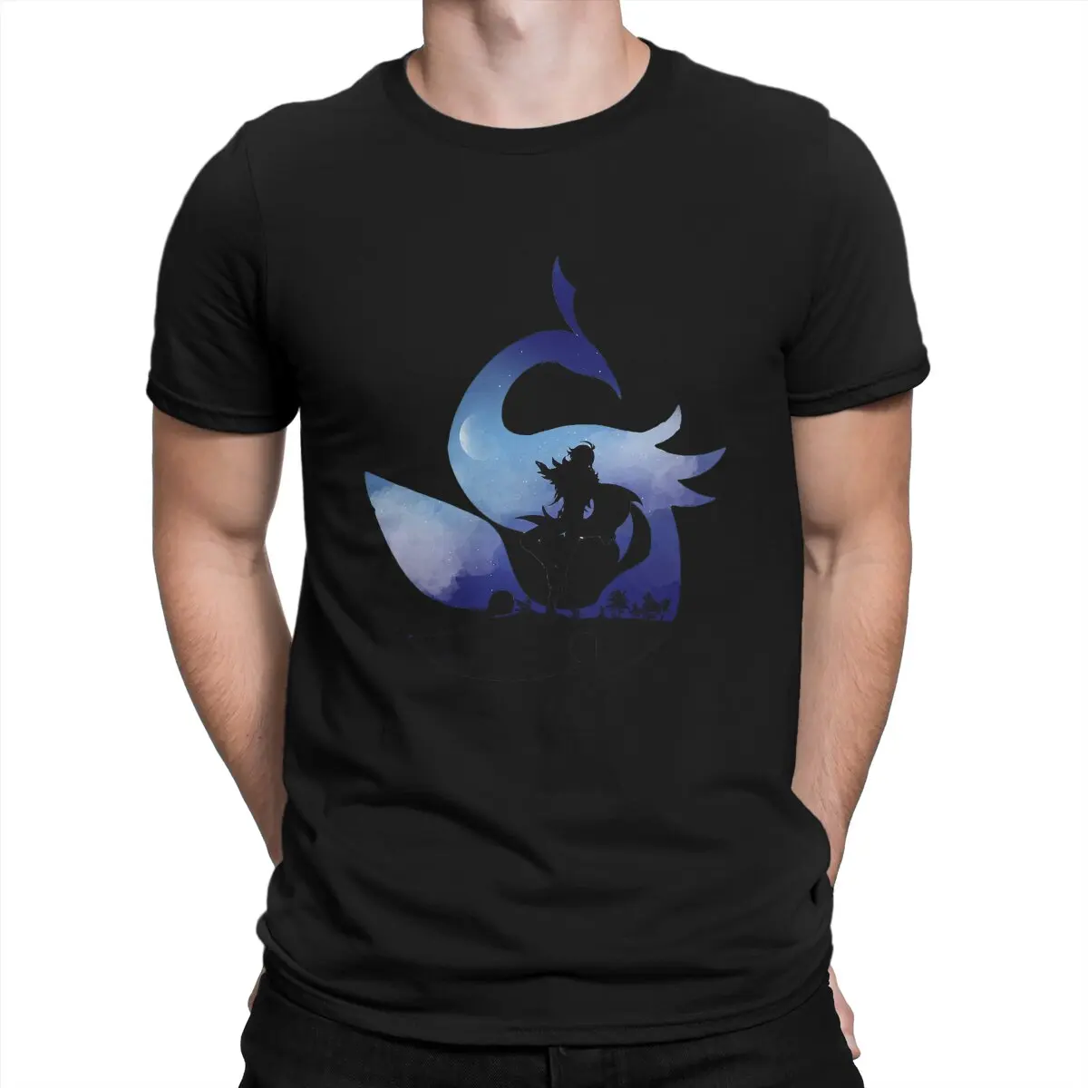 

Genshin Impact Online Role Playing Game Fashion Man TShirt Midnight Peacock Fashion T Shirt Graphic Streetwear New Trend