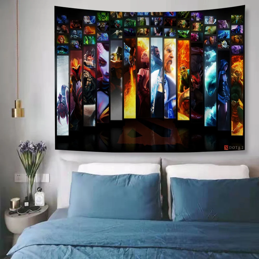 D-Dota 2 Anime Tapestry Indian Buddha Wall Decoration Witchcraft Bohemian Hippie Hanging Sheets