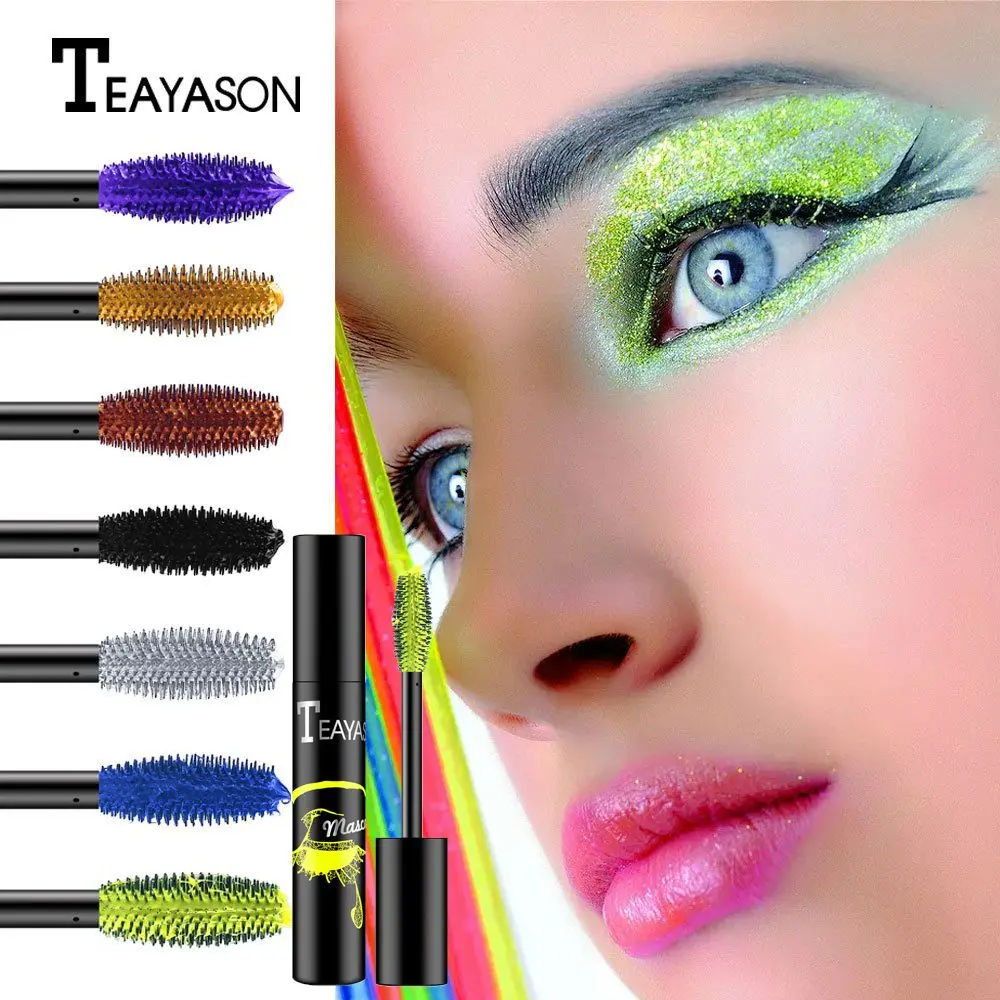 

New Waterproof Makeup Long Lasting Mascara Not Blooming Glittery Coloured