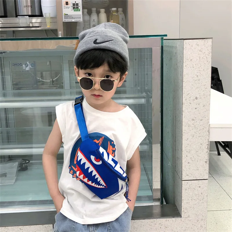 Нагрудная сумка От 3 до 6 лет детская 2020 с камуфляжным принтом в виде акулы - купить