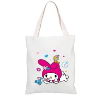 melody shoulder bag large capacity simple student female canvas bag cute fresh storage bag shopping bag