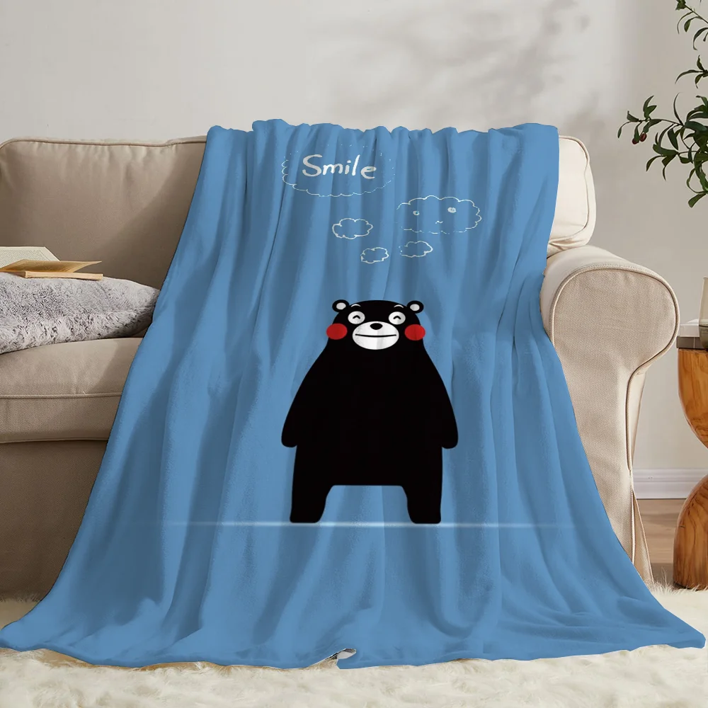 Плюшевое одеяло из флисовой ткани Kumamons настраиваемое для современного декора