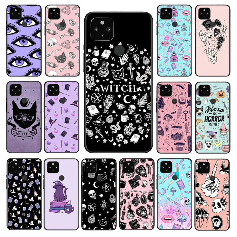

Girly Pastel Witch Goth Phone Case for Google Pixel 7 Pro 7 6A 6 Pro 5A 4A 3A Pixel 4 XL Pixel 5 6 4 3 XL 3A XL 2 XL Funda Coque