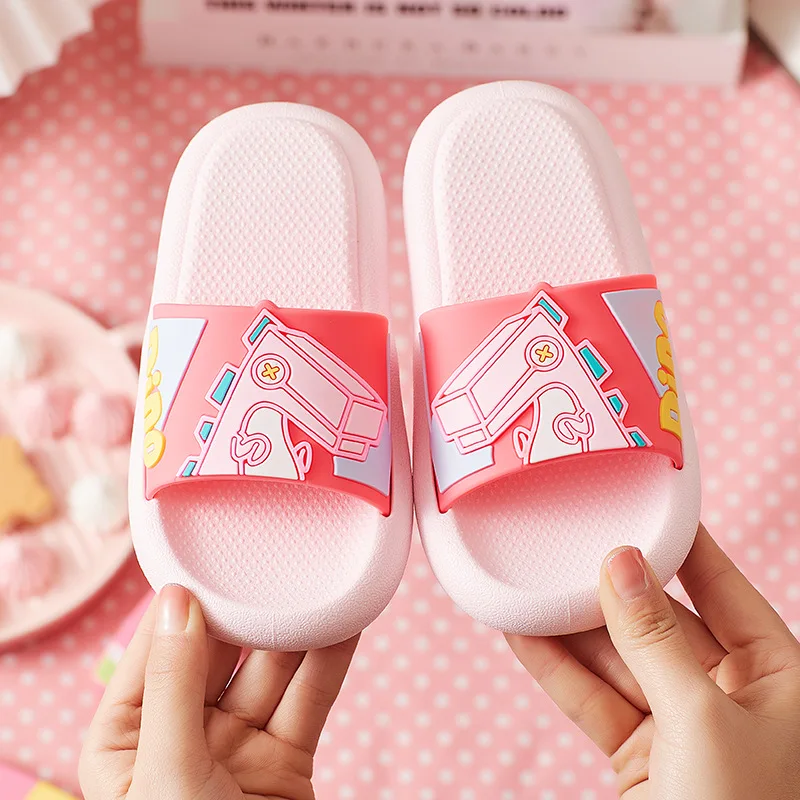 

Children's Slippers Summer Boys And Girls Cartoon Cute Robot Dinosaur Indoor Soft Bottom Non-slip Bathroom Bath Sandals