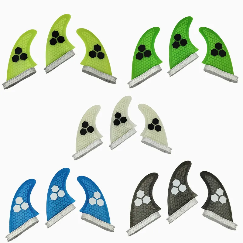

New Style Double Tabs2 Fins L Fibreglass Honeycomb White/Gray/Green/Blue/Yellow/Orange Color Surfboards Fin 3 pieces per set Fin