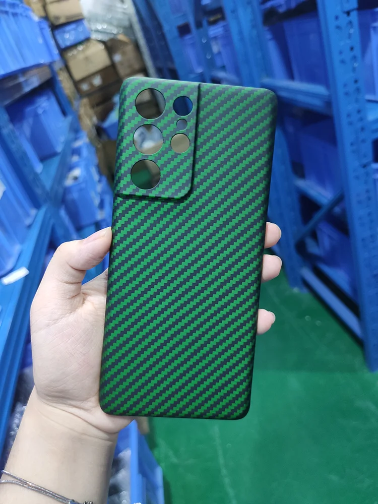 

Carbon fiber phone case for Samsung Galaxy S21 Ultra Camera Protection Ultra-thin green carbon fiber for galaxy s21 ultra case