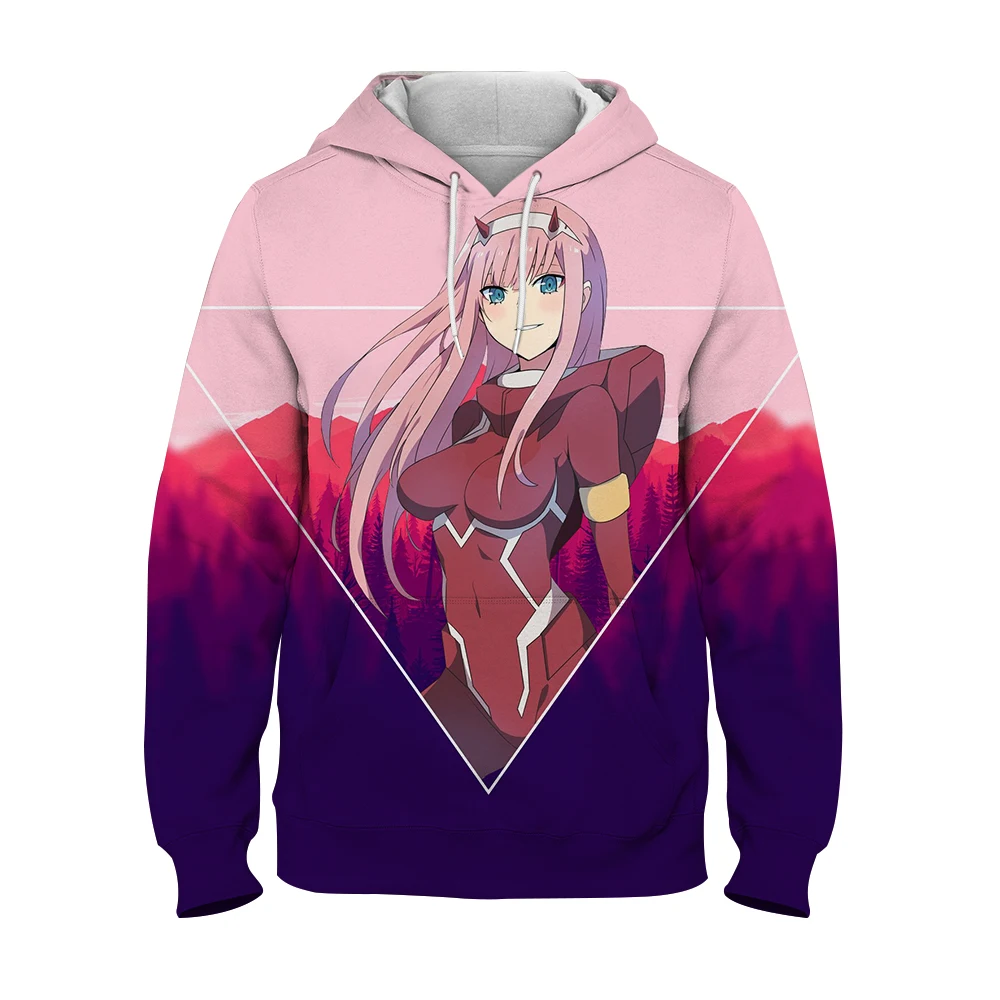 

Японское аниме FRANXX мультфильм 3D печать с капюшоном уличная одежда пуловеры с длинным рукавом мужские толстовки свитшоты женские топы оверсайз