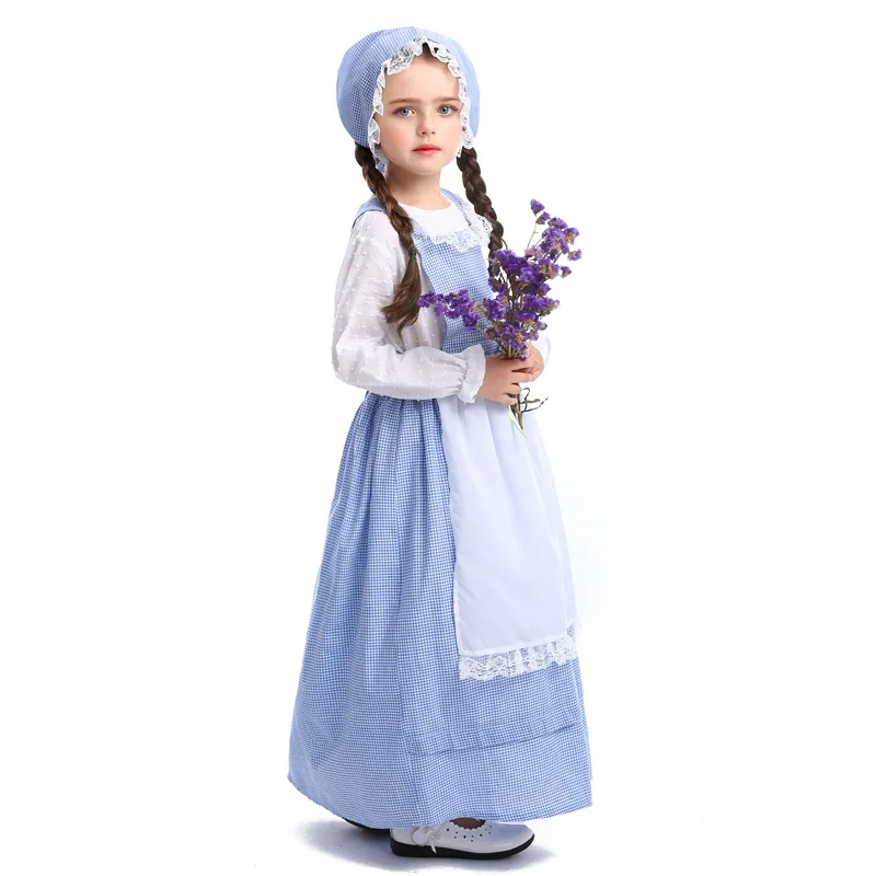 

Children's Drama Stage Performance Costume Halloween Costume European Pastoral Farm Costume Huafang Girl Dress