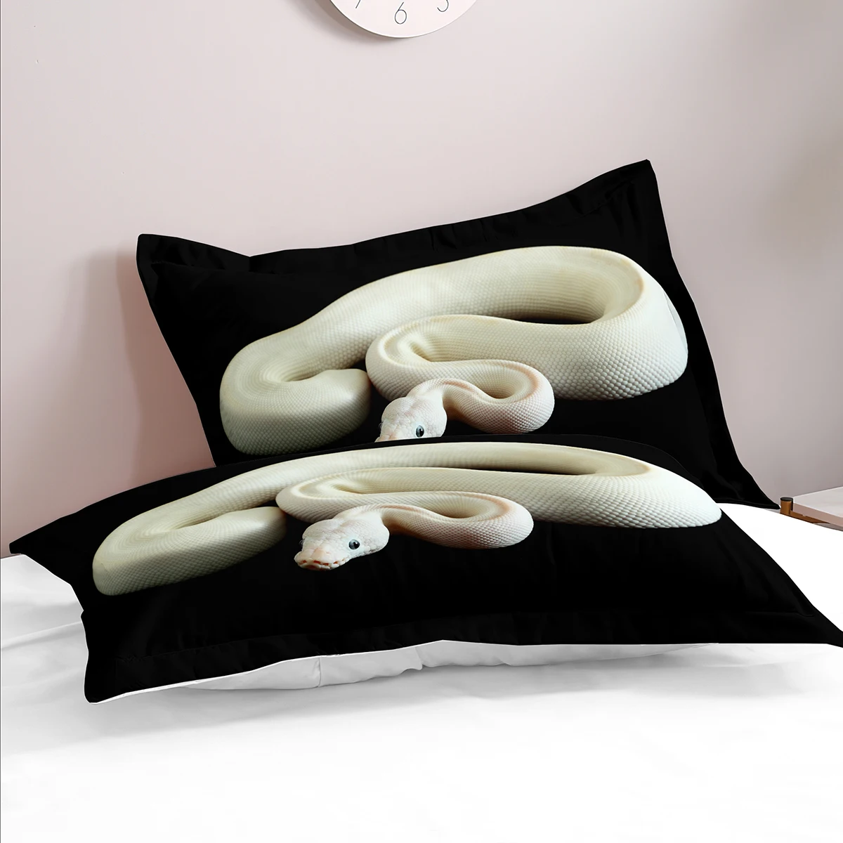 Комплект постельного белья со змеиным принтом черный комплект с пододеяльником