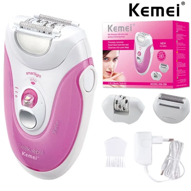 

Kemei KM-299 cord electric epilator for women facial body hair remover bikini underarms lady shaver legs hair removal machine