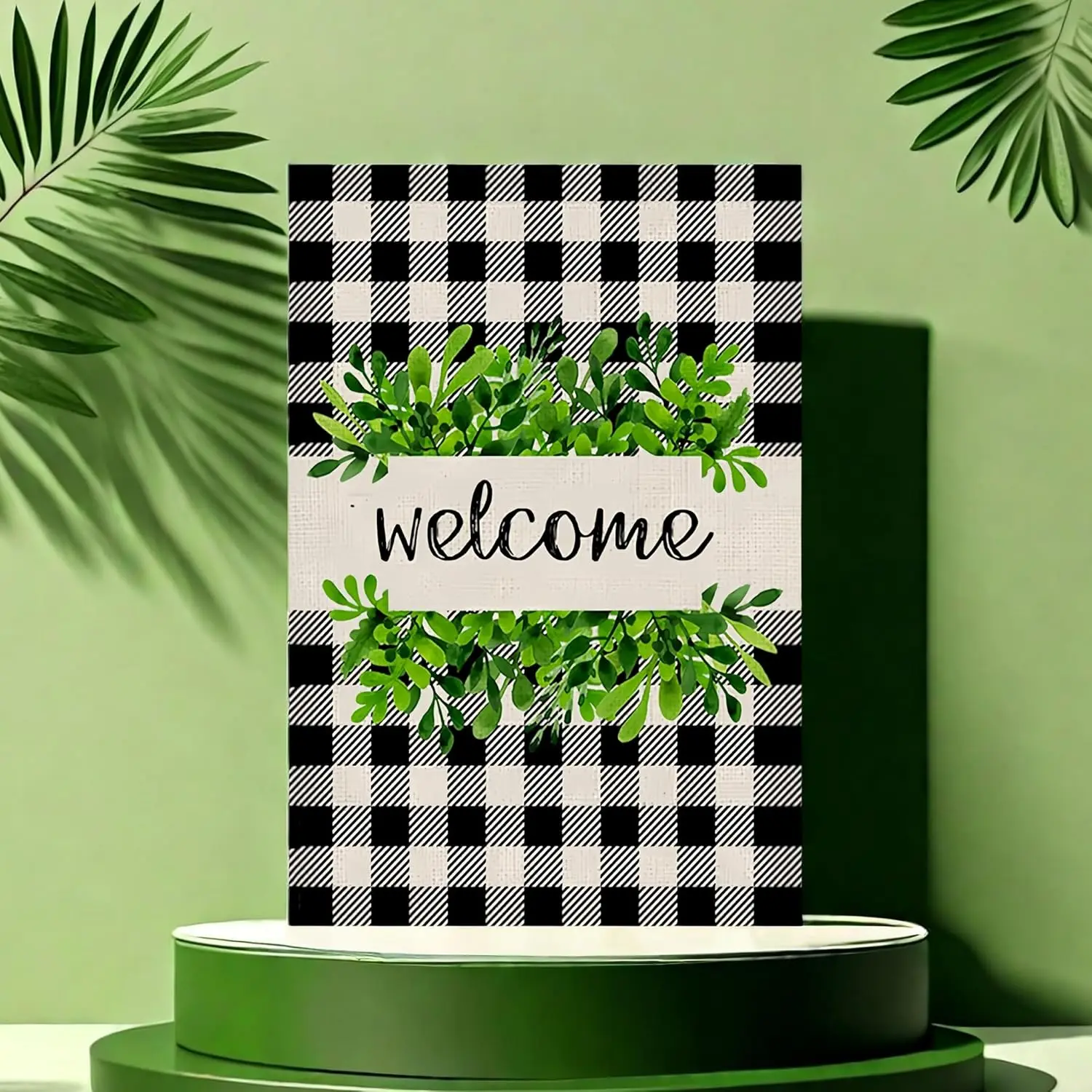 GGCC 7 FALG 12x18 дюймов Патио газон и сад уличные флаги - Добро пожаловать Зеленый