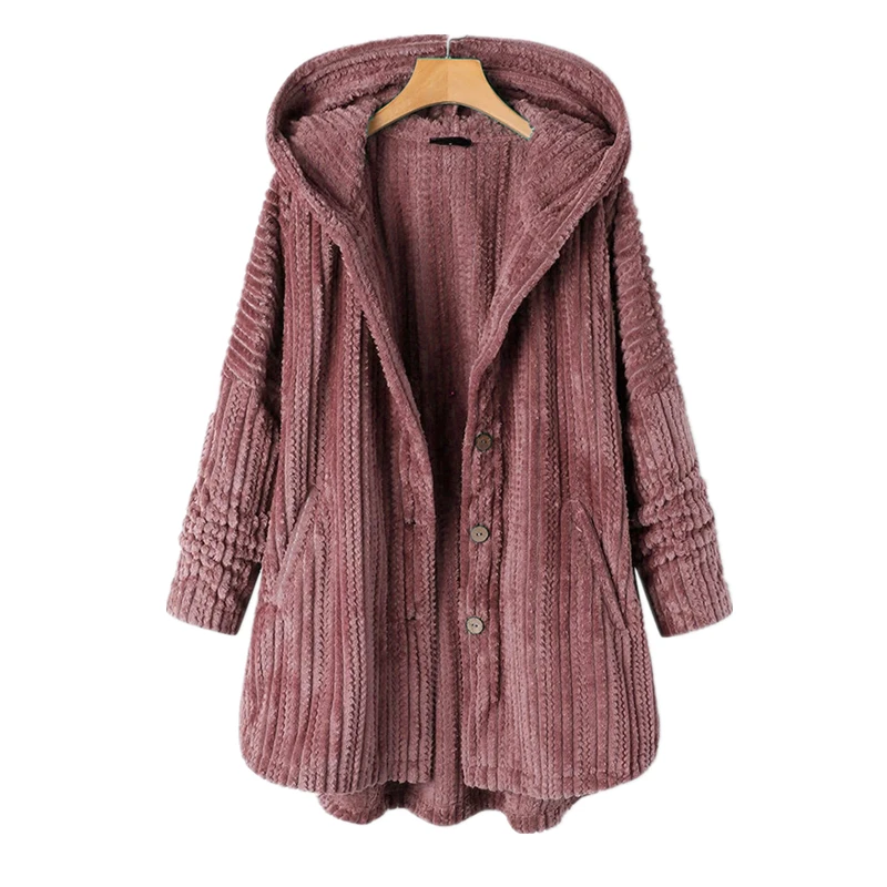 8XL 7XL 6XL 5XL 4XL Winter Hooded Jacket Coats for Women Large Sweater Parka 2022 Ladies Fat Coat Button Oversized Plus Size NEW