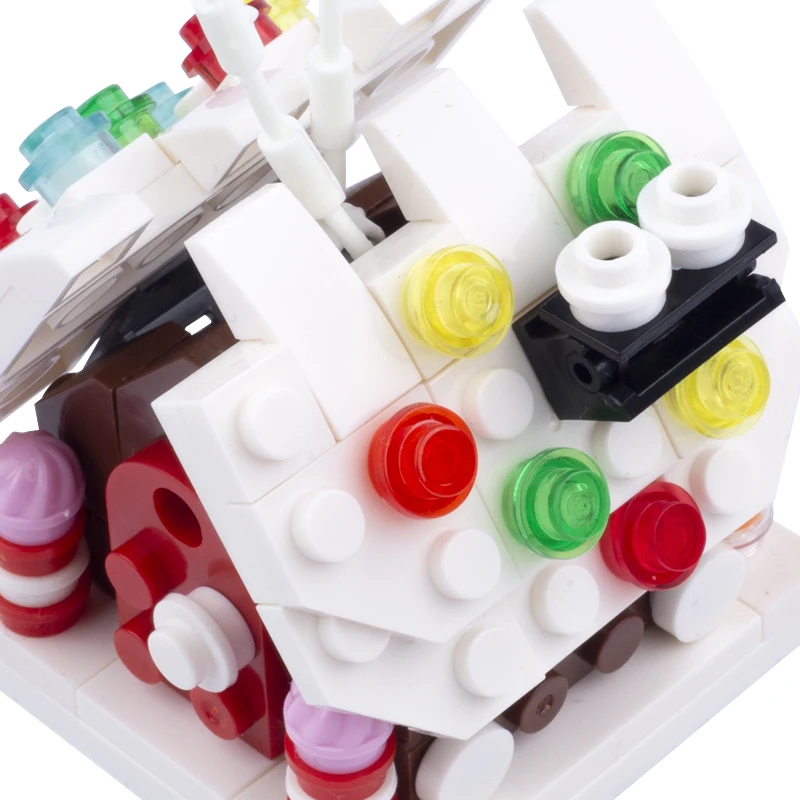 MOC город Рождественская сцена печатные строительные блоки Снежный дом церковный