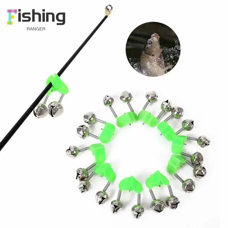 

10Pcs Fishing bite alarms fishing rod stalk bells clamp tip fishing tackle